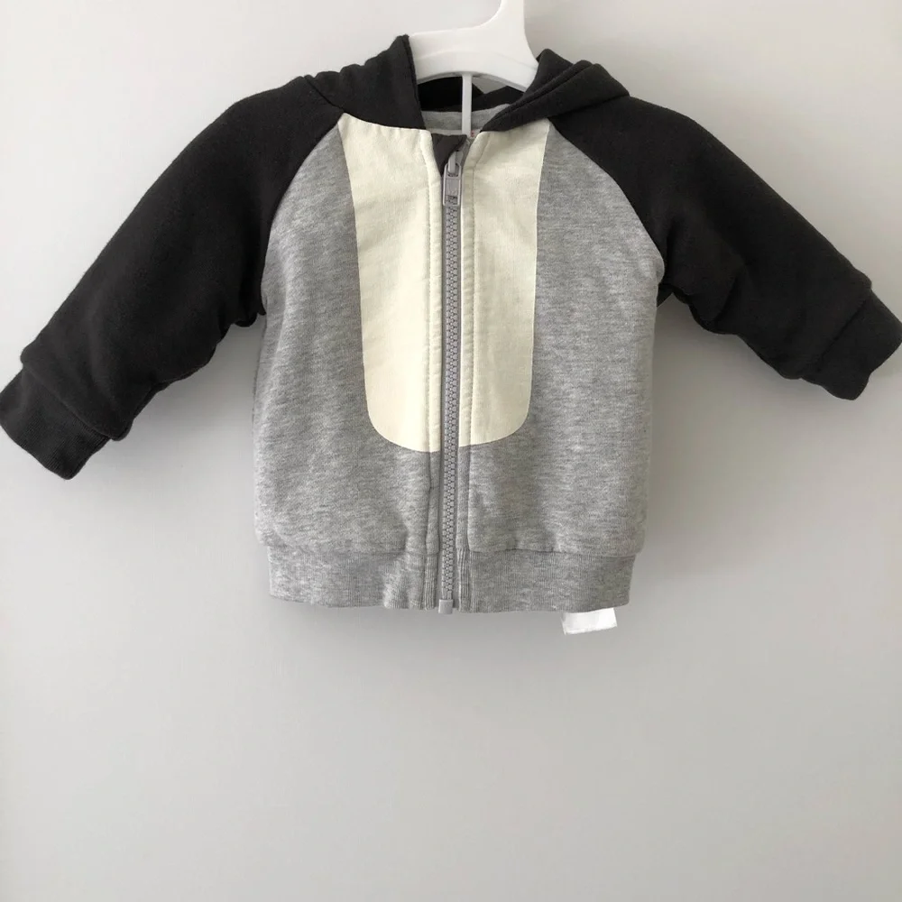 Stella Maccartney Baby Gray Penguin Hoodie Sweater 3 M - Picture 4 of 10